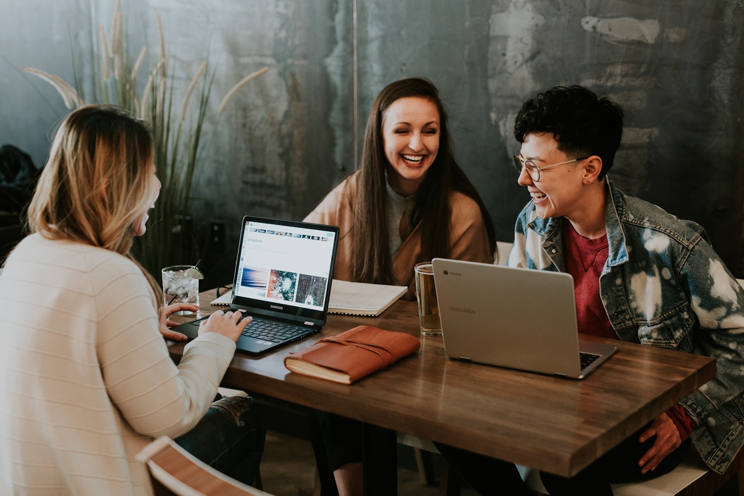Team collaboration in modern office